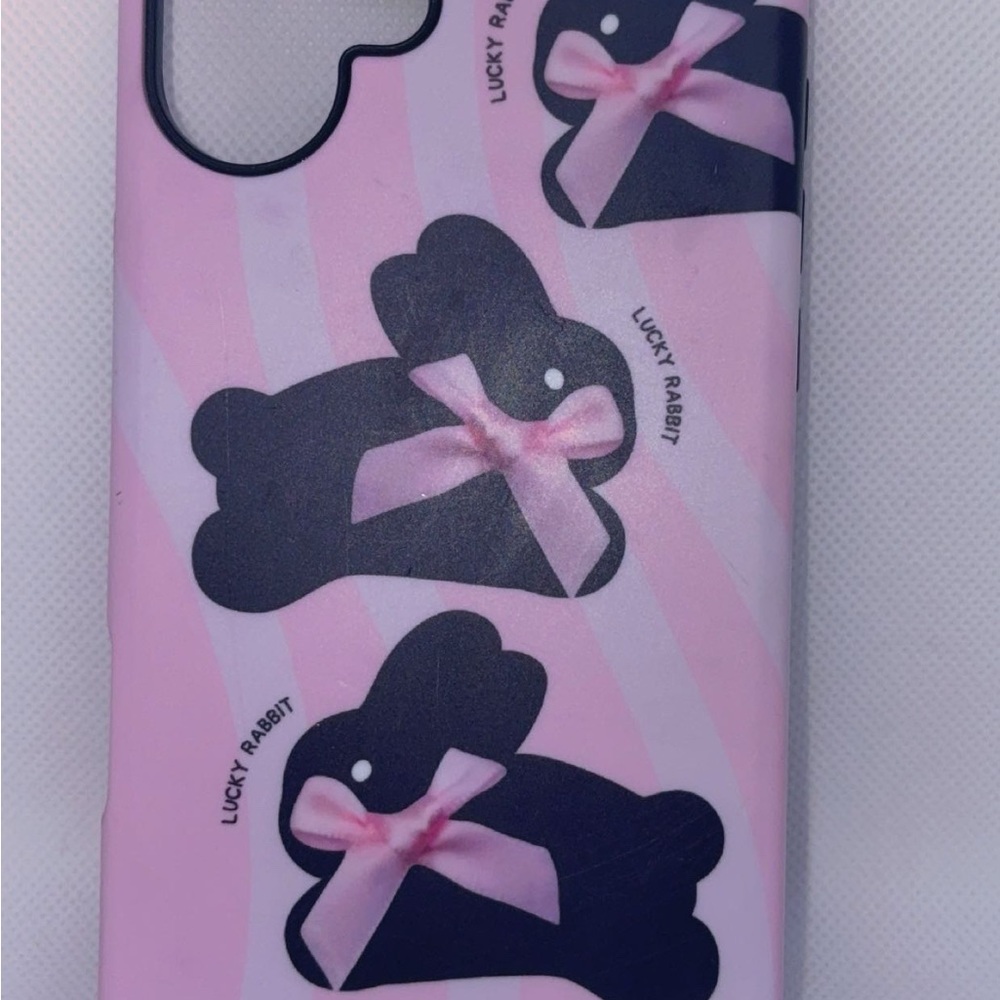 Pink and Black Phone Case for 16 plus